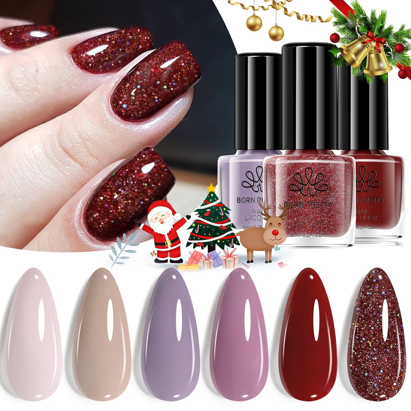 6 Bottles Nail Polish Muted Muse 6ml Nail Polish BORN PRETTY 