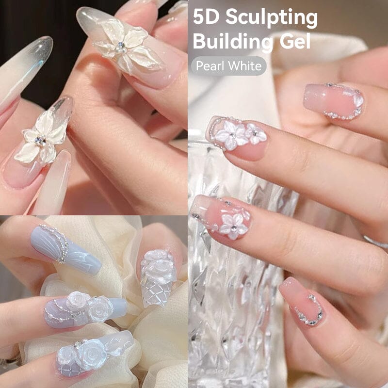 Non Stick Hand Extension Gel Pearl White 5D Sculpting Building Gel 8ml Extension Nail Gel LILYCUTE 