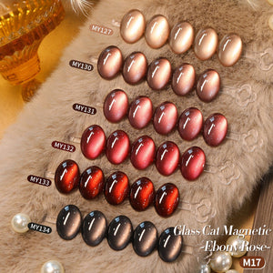 6 Colors HEMA/TPO FREE Glass Cat Magnetic Gel M17 Ebony Rose 7ml Gel Nail Polish BORN PRETTY 