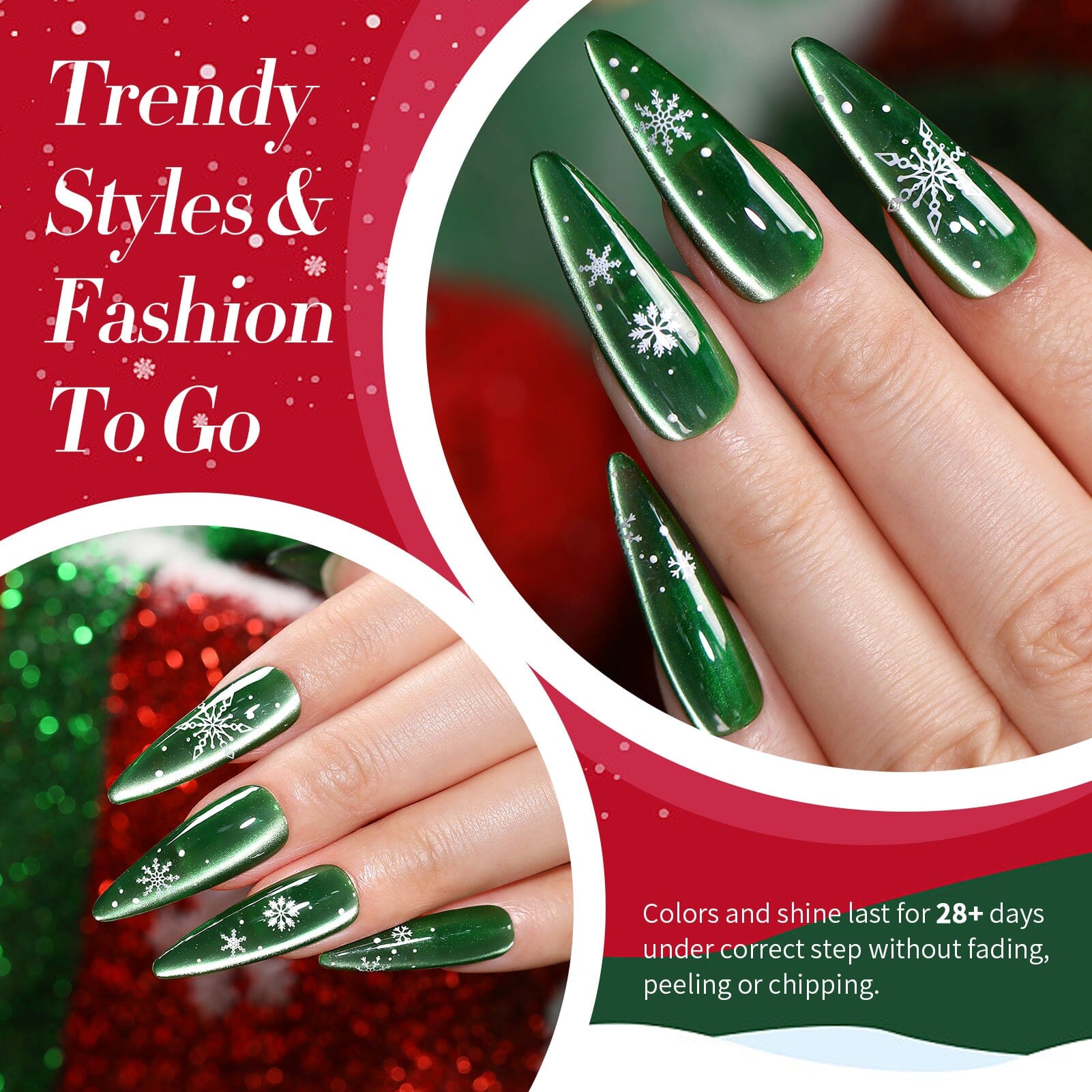 6 Colors HEMA/TPO FREE Glass Bead Cat Magnetic Gel M18 Scarlet Carol 7ml Gel Nail Polish BORN PRETTY 