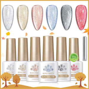 6 Colors HEMA/TPO FREE Crystal Cat Magnetic Gel M19 Winter's Whisper 7ml Gel Nail Polish BORN PRETTY 