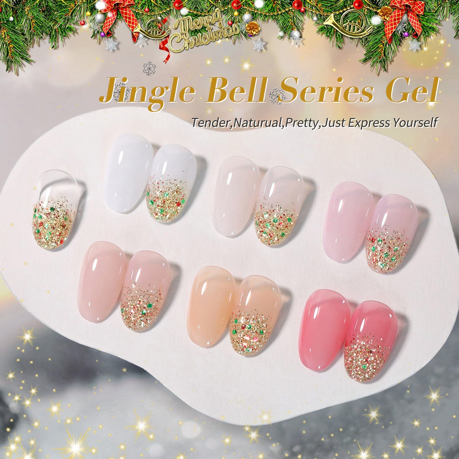 Jelly Gel Polish TS02 Jingle Bell 15ml Gel Nail Polish BORN PRETTY 
