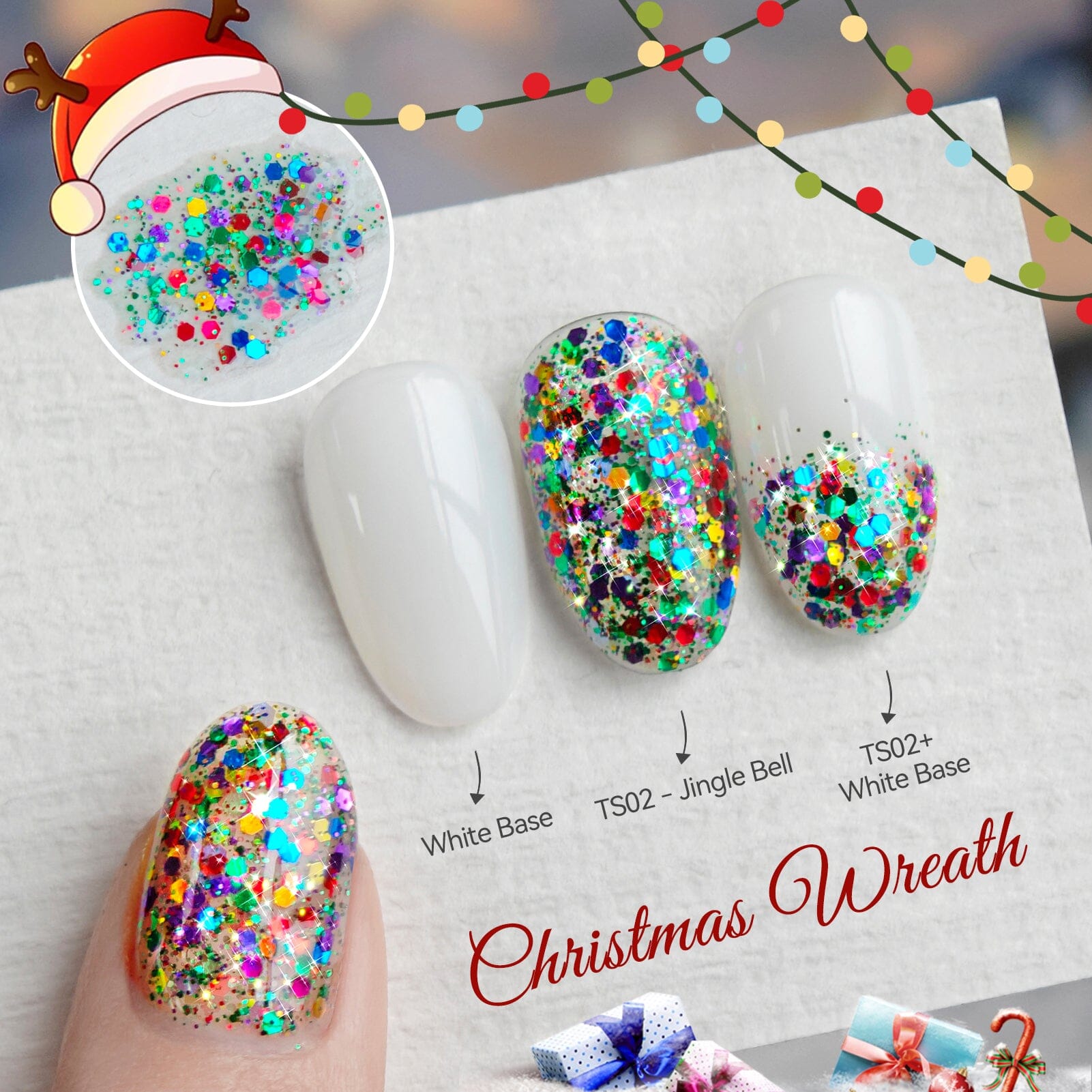 Jelly Gel Polish TS03 Christmas Wreath 15ml Gel Nail Polish BORN PRETTY 