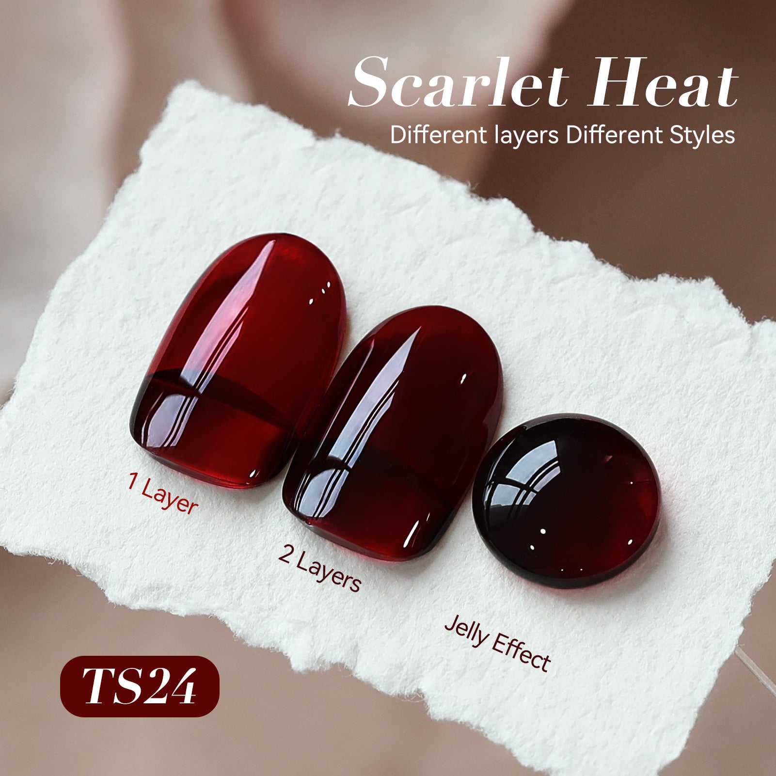 Jelly Gel Polish TS24 Scarlet Heat 15ml HEMA/TPO FREE