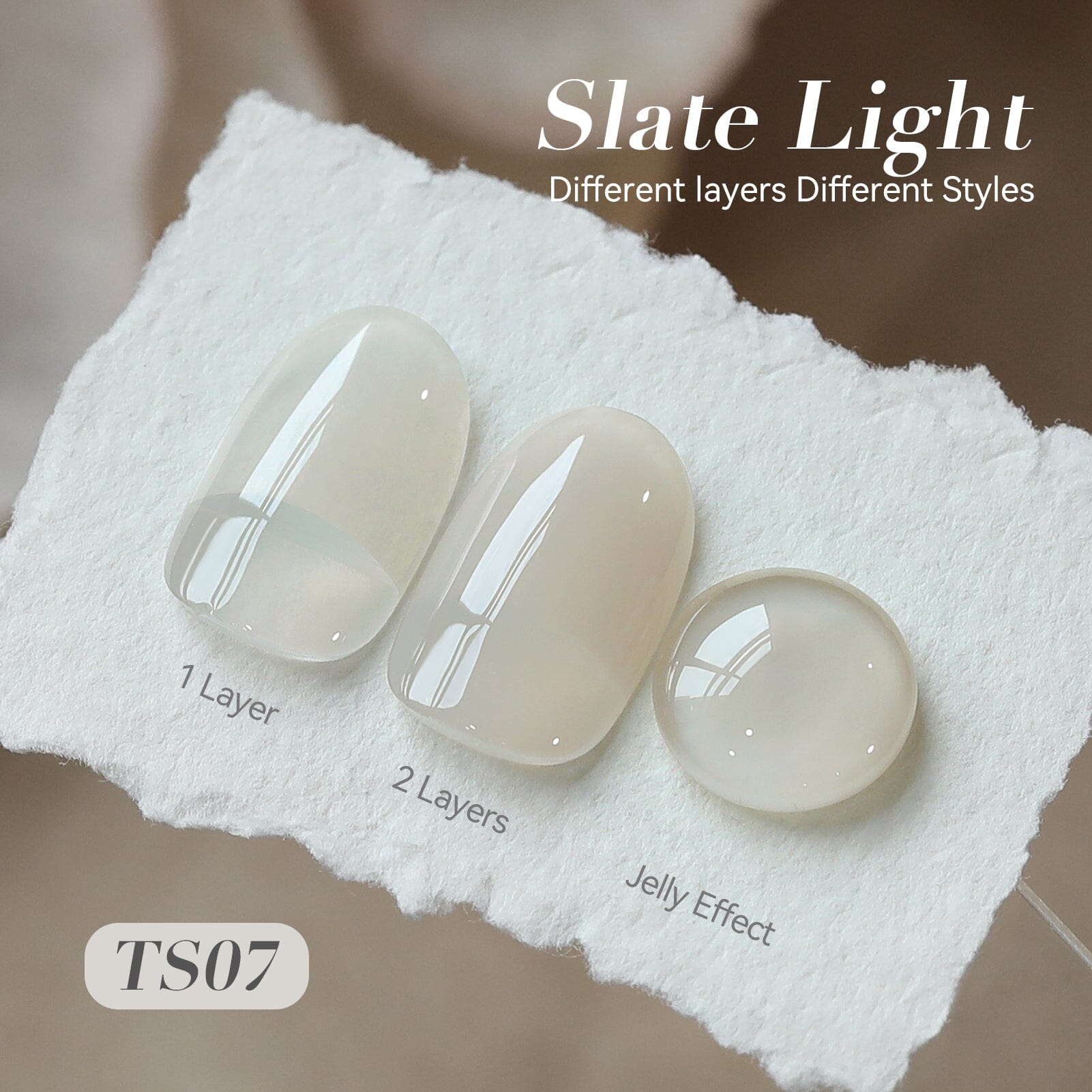 Jelly Gel Polish TS07 Slate Light 15ml HEMA/TPO FREE Gel Nail Polish BORN PRETTY 