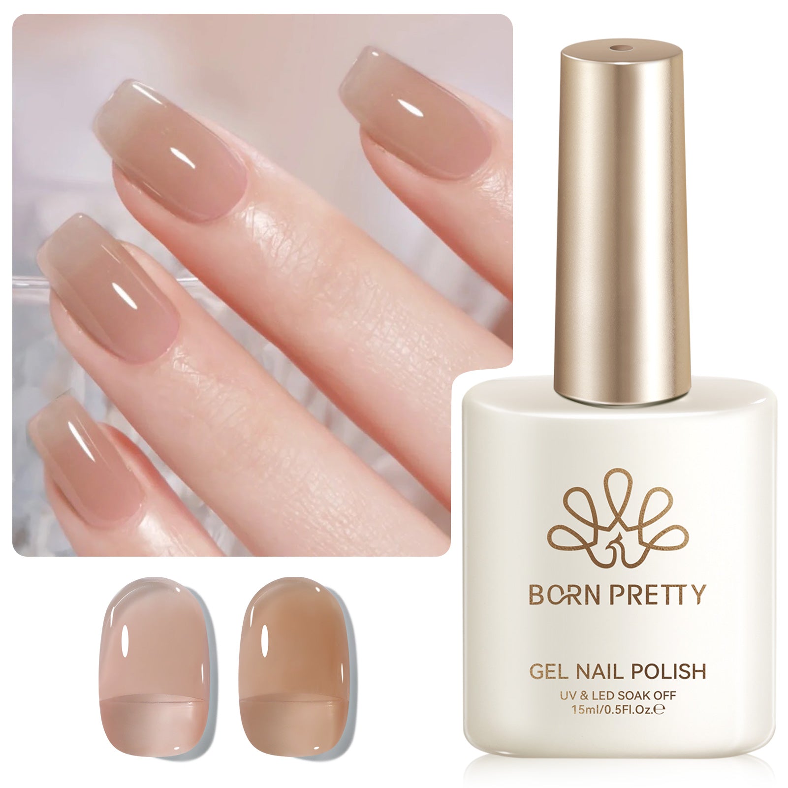 Jelly Gel Polish TS08 Mocha Veil 15ml HEMA/TPO FREE