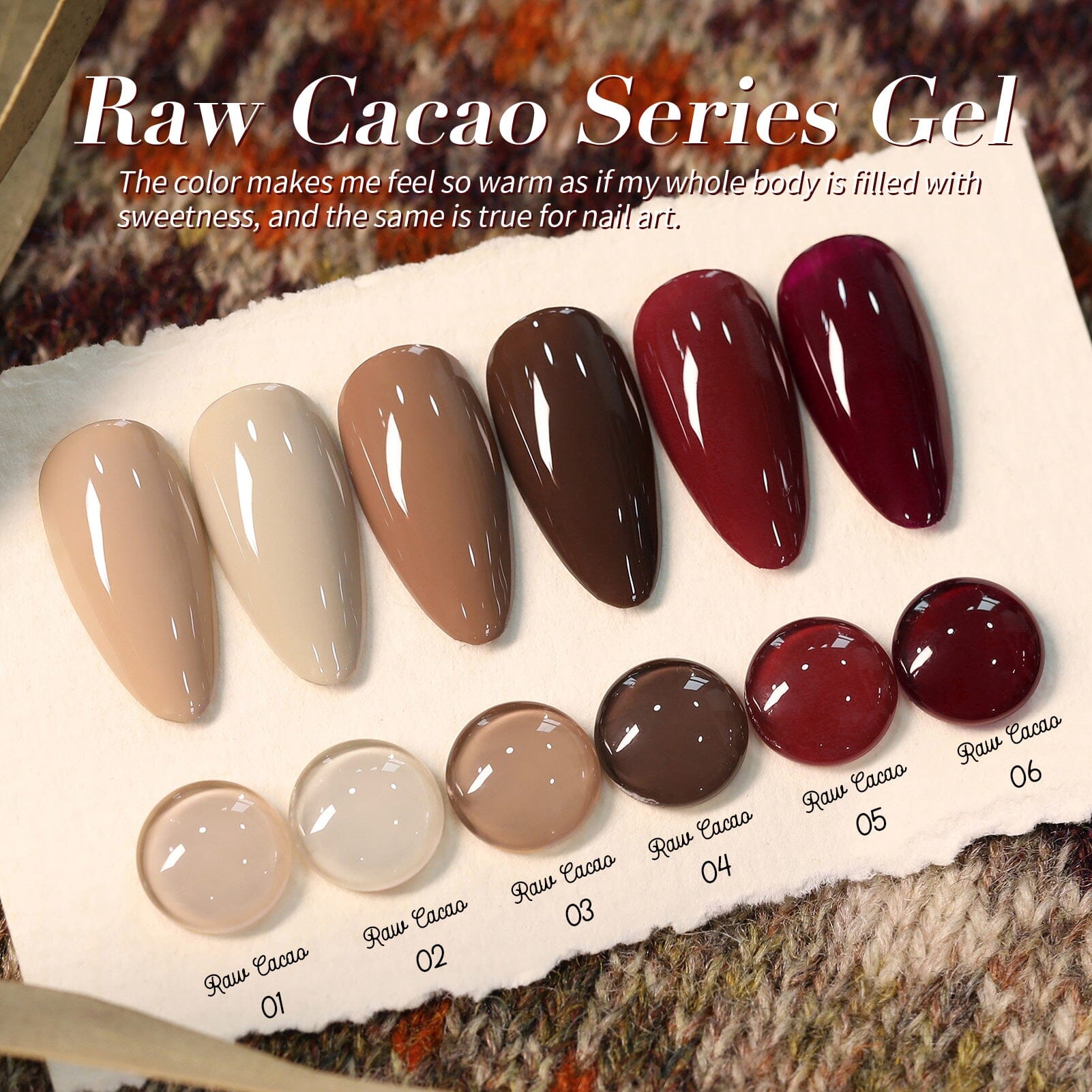 6 Colors HEMA/TPO FREE Gel Polish Set S21 Raw Cacao 7ml Gel Nail Polish BORN PRETTY 