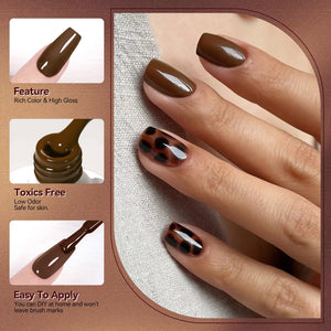 6 Colors HEMA/TPO FREE Gel Polish Set S22 Cinnamon Coco 7ml Gel Nail Polish BORN PRETTY 
