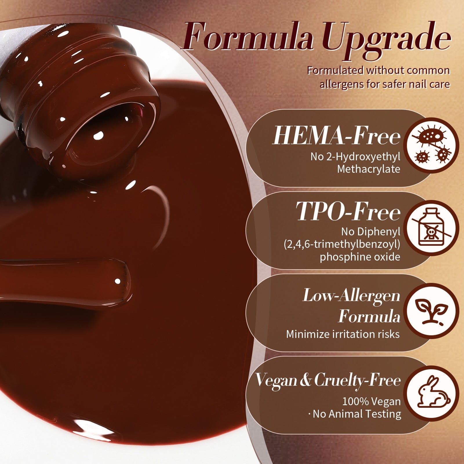 6 Colors HEMA/TPO FREE Gel Polish Set S22 Cinnamon Coco 7ml Gel Nail Polish BORN PRETTY 