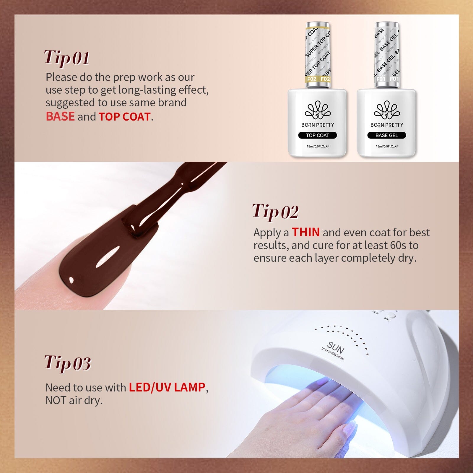 6 Colors HEMA/TPO FREE Gel Polish Set S22 Cinnamon Coco 7ml Gel Nail Polish BORN PRETTY 