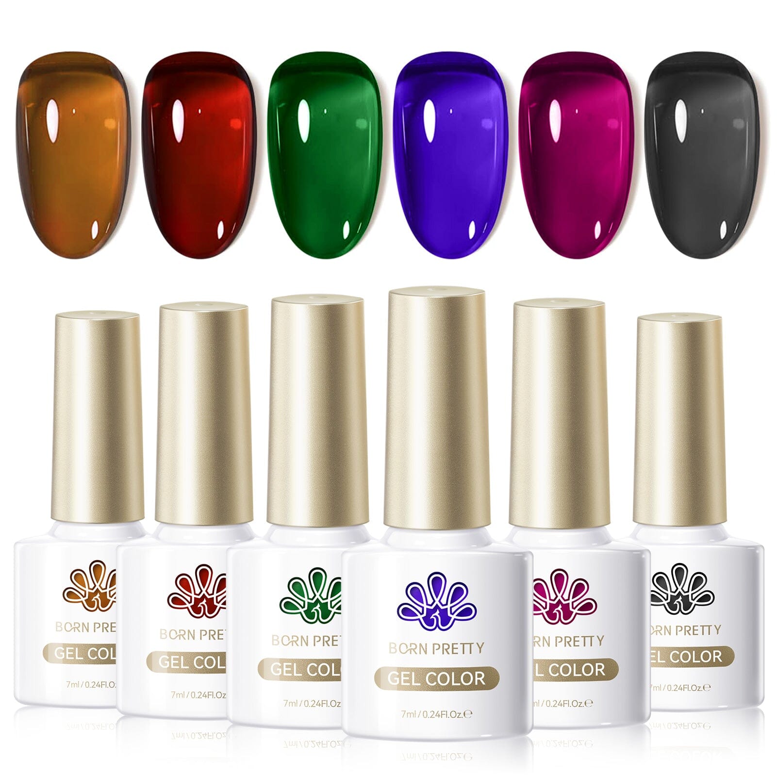 6 Colors Jelly Gel J23 Shadow Glass 7ml Gel Nail Polish BORN PRETTY 