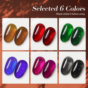 6 Colors Jelly Gel J23 Shadow Glass 7ml Gel Nail Polish BORN PRETTY 