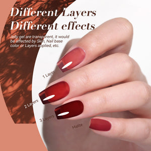 6 Colors Jelly Gel J23 Shadow Glass 7ml Gel Nail Polish BORN PRETTY 