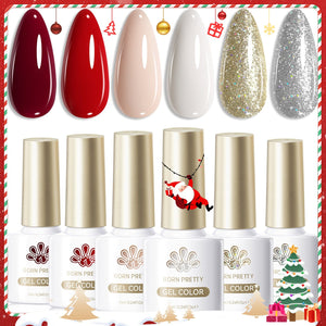 6 Colors Gel Polish Set S28 Winter Gala 7ml HEMA/TPO FREE Gel Nail Polish BORN PRETTY 
