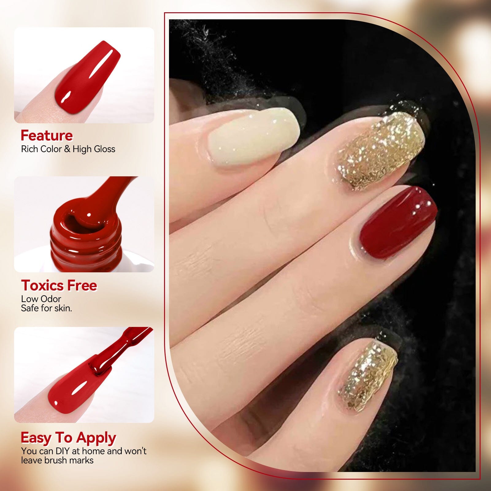 6 Colors HEMA/TPO FREE Gel Polish Set S28 Winter Gala 7ml Gel Nail Polish BORN PRETTY 