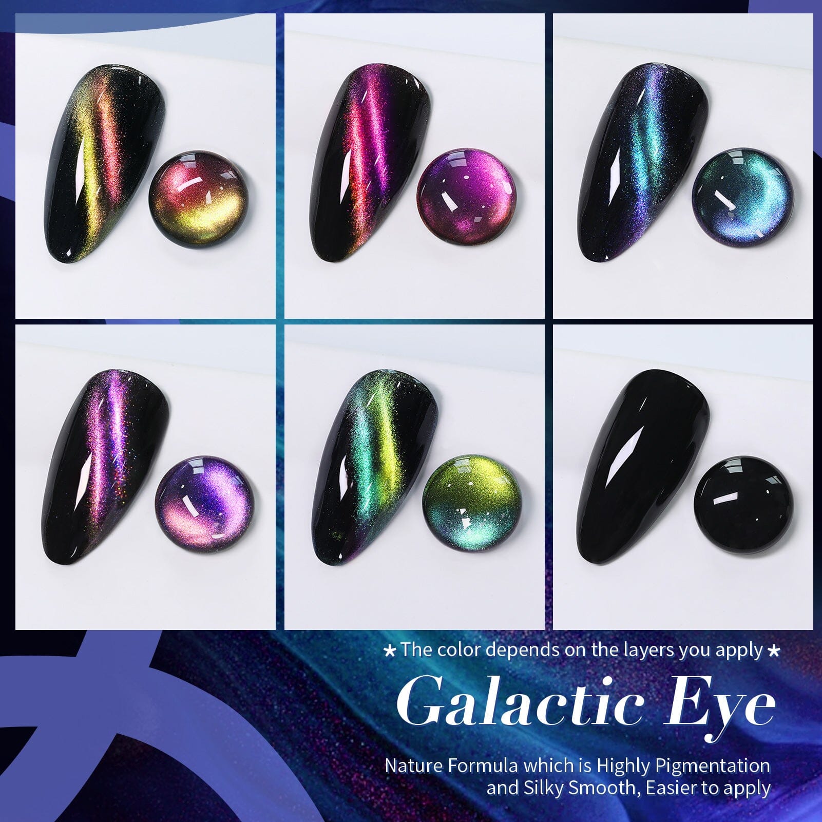 6 Colors Cat Magnetic Nail Polish Galactic Eye 6ml Nail Polish BORN PRETTY 