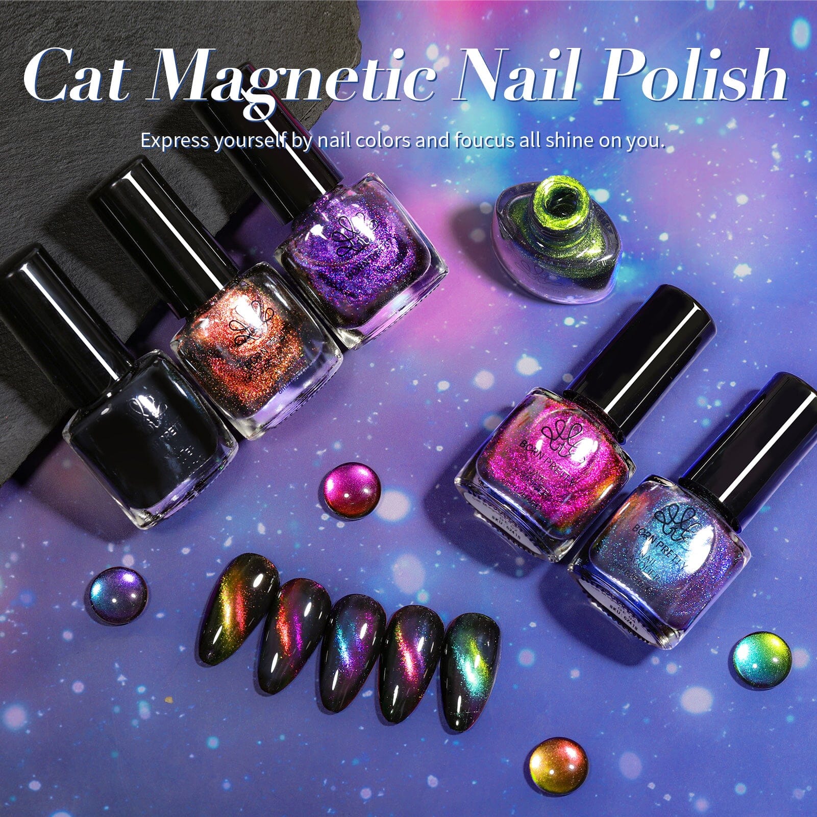 6 Colors Cat Magnetic Nail Polish Galactic Eye 6ml Nail Polish BORN PRETTY 