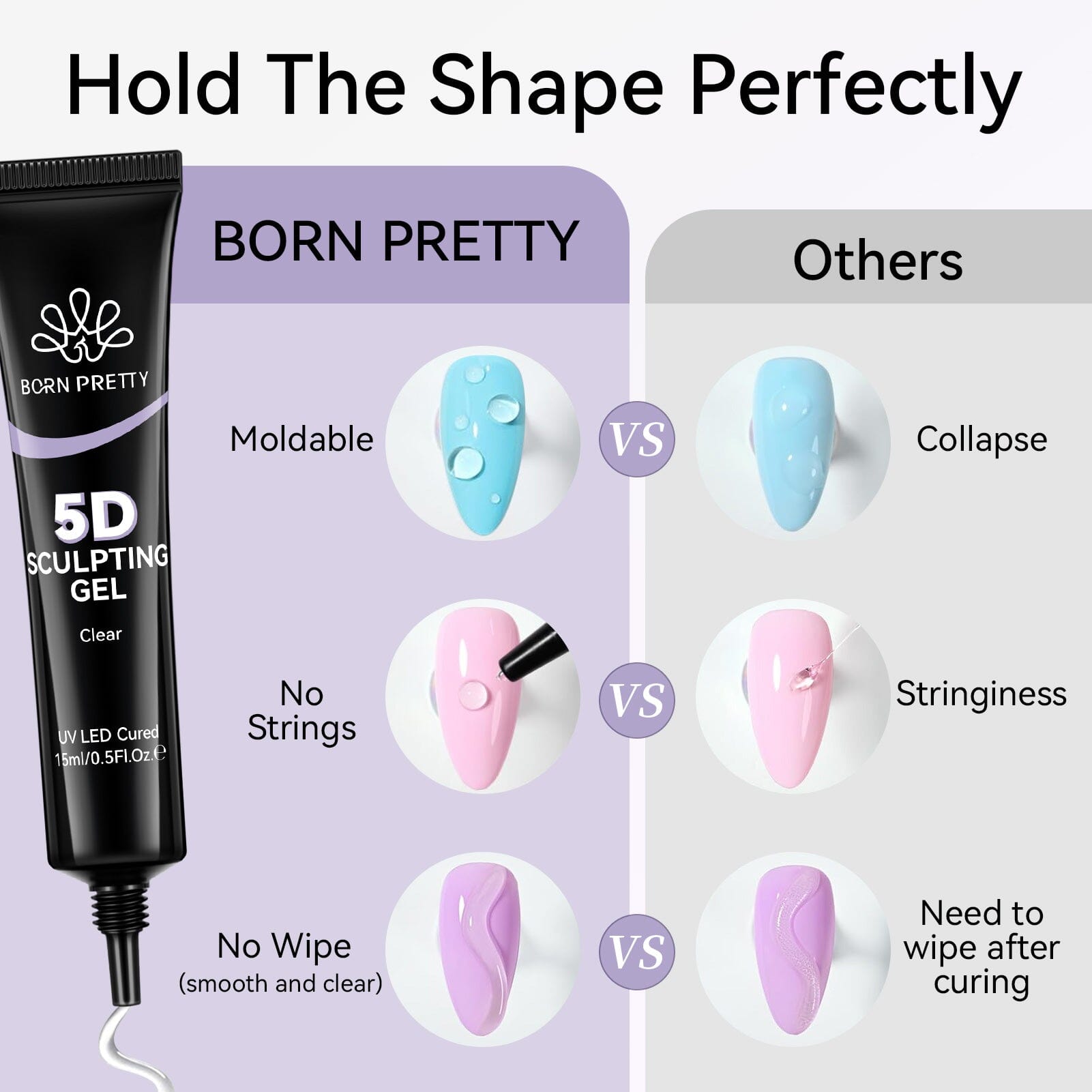 5D Sculpting Gel Polish 15ml Gel Nail Polish BORN PRETTY 