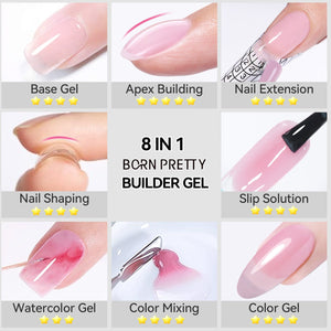 4 Colors 8 in 1 Builder Gel Set 15ml Gel Nail Polish BORN PRETTY 