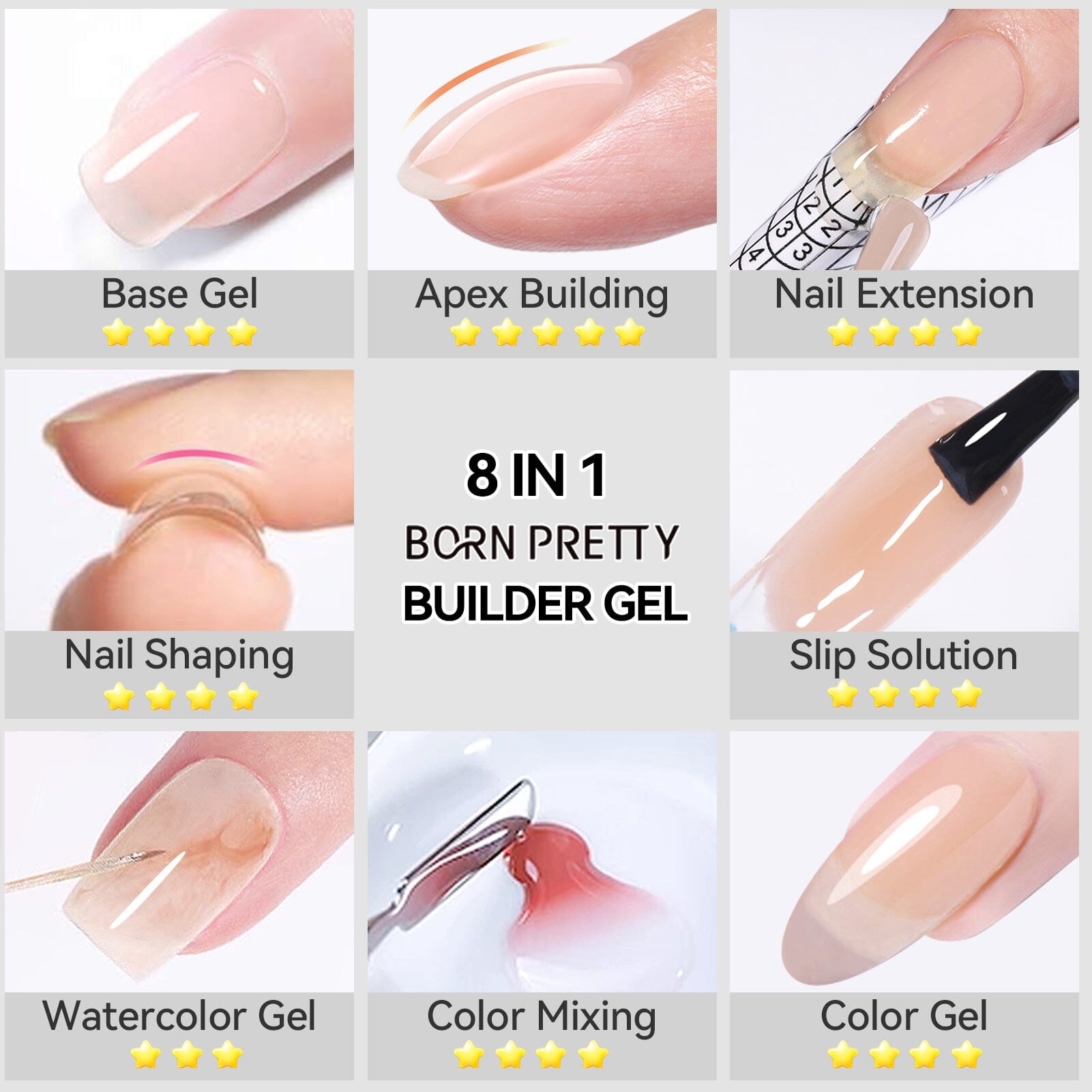 8 in 1 Builder Gel B11 15ml Gel Nail Polish BORN PRETTY 