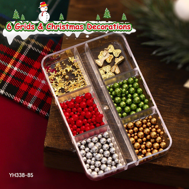 6 Grids Christmas Nail Decorations YH338-85