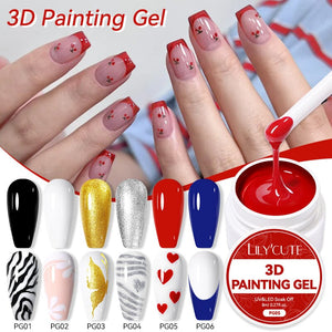 6 Colors 3D Painting Gel Set 8ml Gel Nail Polish LILYCUTE 