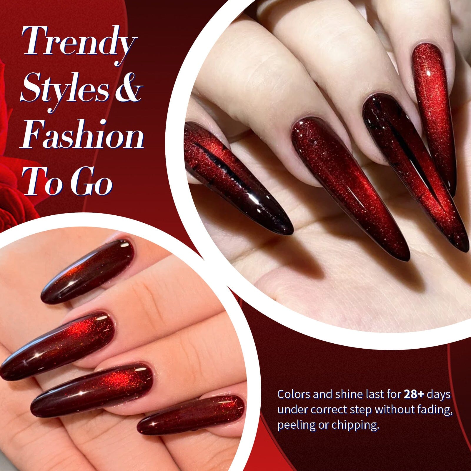 Cat Magnetic Gel MY377 Hot Ruby 15ml HEMA/TPO FREE Gel Nail Polish BORN PRETTY 