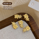10pcs French Nails Gold Flowers Nail Decorations