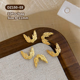 10pcs French Nails Gold Flowers Nail Decorations