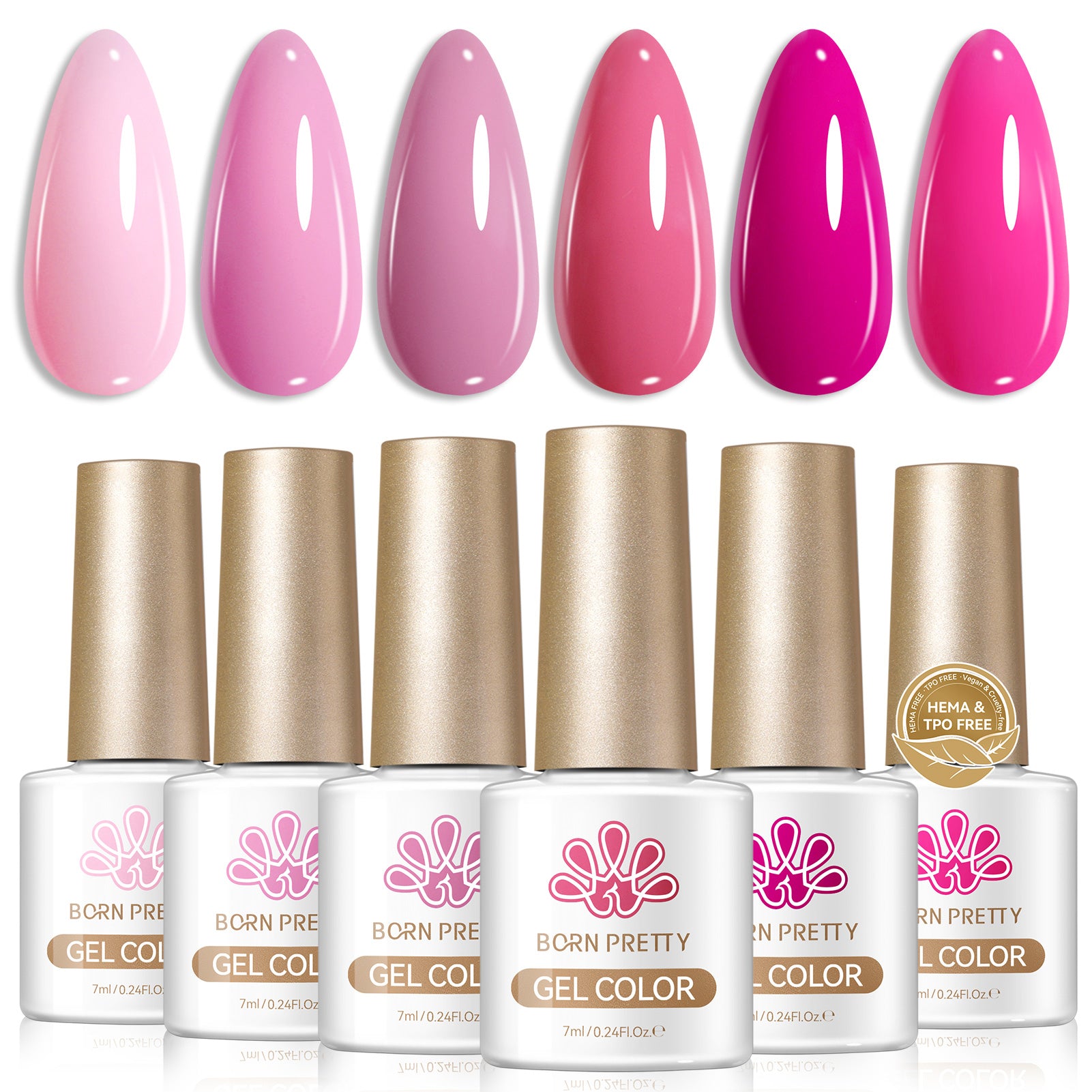 6 Colors Gel Set S46 Warming Up 7ml HEMA/TPO FREE
