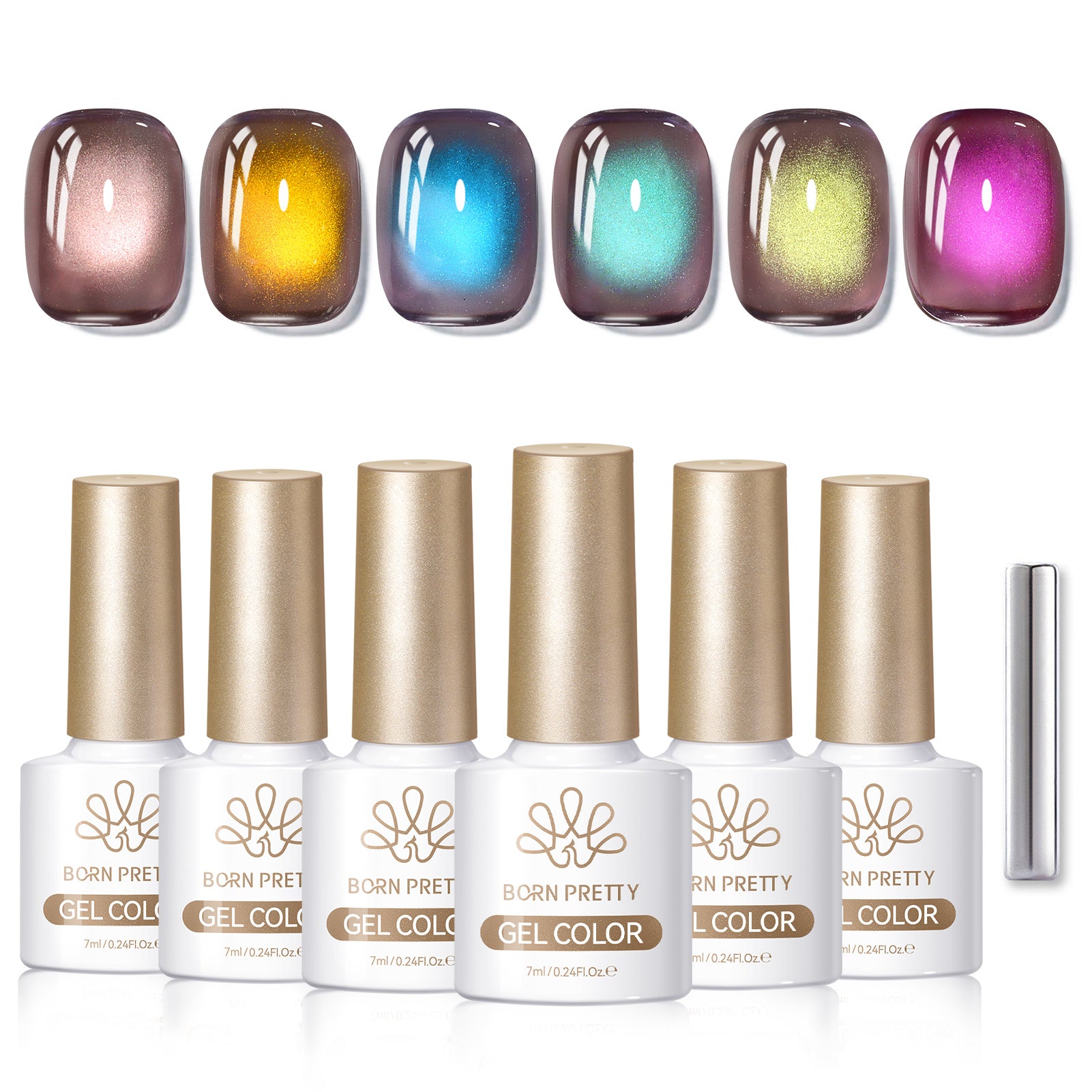 6 Colors Colored Cat Magnetic Gel M35 Plane Trees 7ml