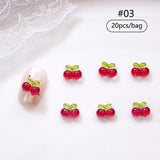 20pcs Cherry Nail Decorations