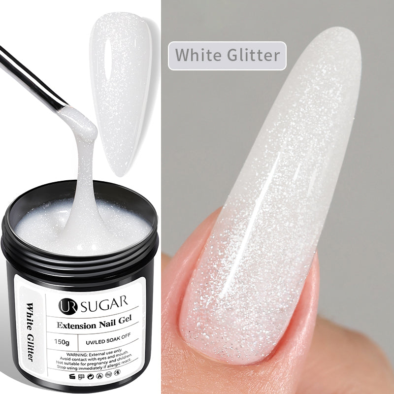 White Glitter Extension Nail Gel 150g