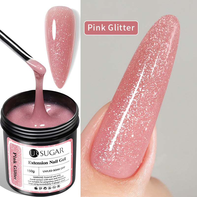 Pink Glitter Extension Nail Gel 150g
