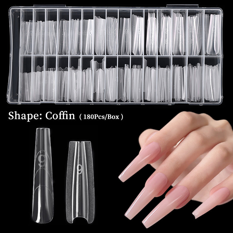 180pcs Coffin Extension Gel Dual Forms