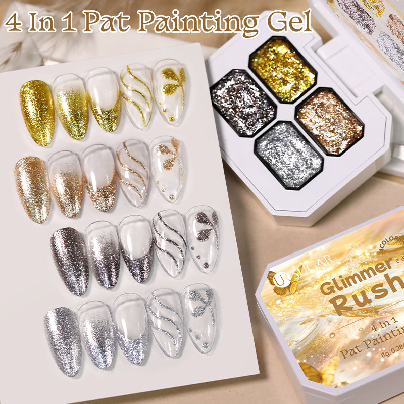 4 Colors 4 In 1 Pat Painting Gel Glimmer Rush