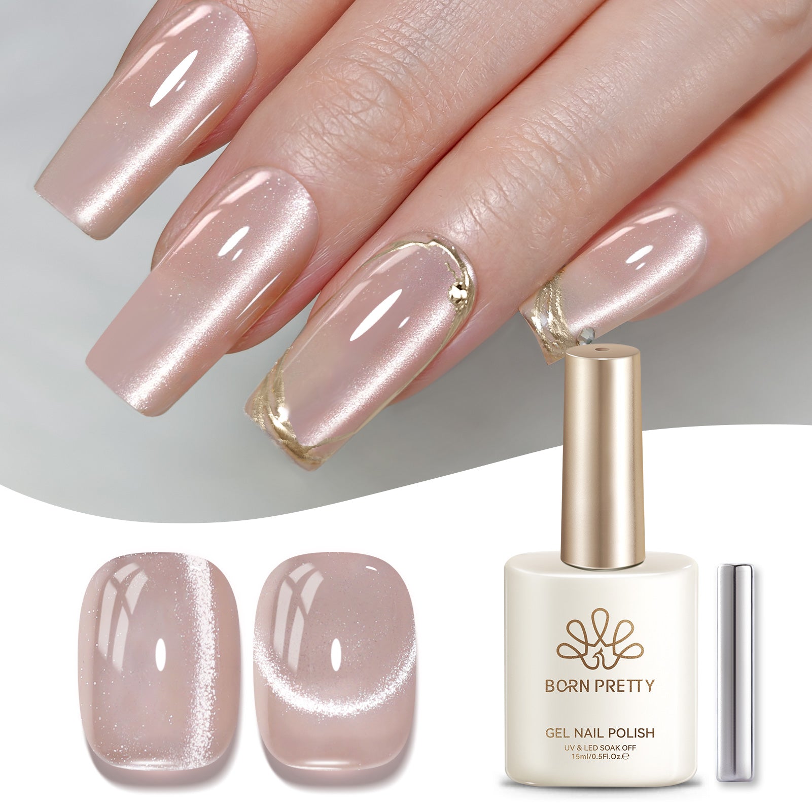 Crystal Cat Magnetic Gel MY338 Rose Maiden 15ml HEMA/TPO FREE