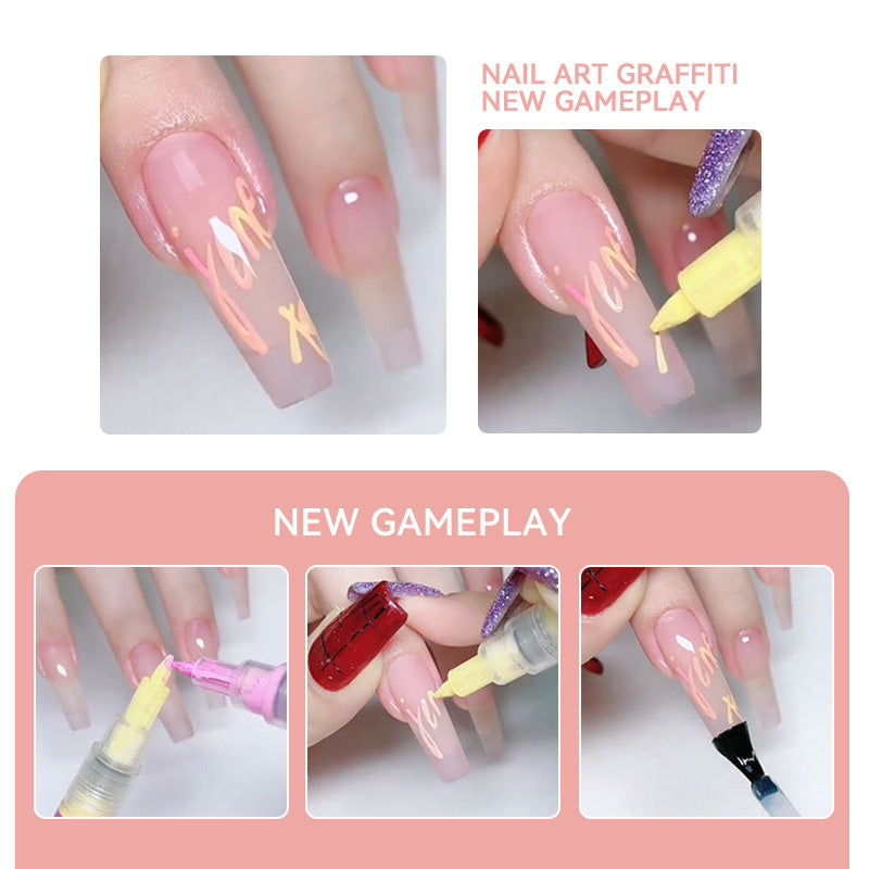 4 Colors Nail Painting Pen Set #02 0.5mm Head