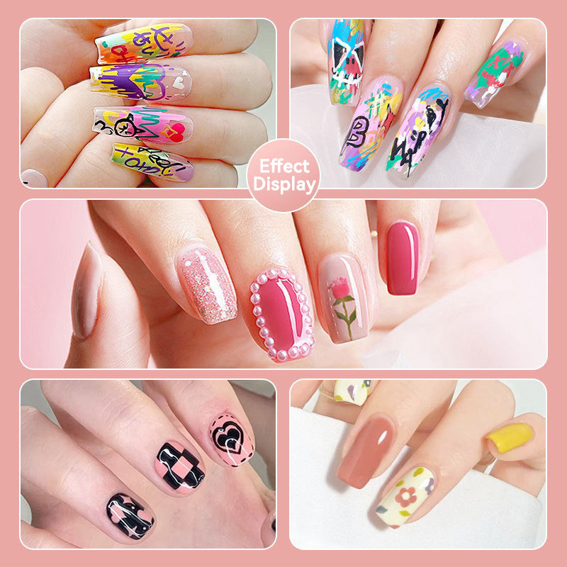 4 Colors Nail Painting Pen Set #02 0.5mm Head