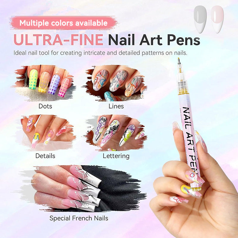 4 Colors Nail Painting Pen Set #02 0.5mm Head