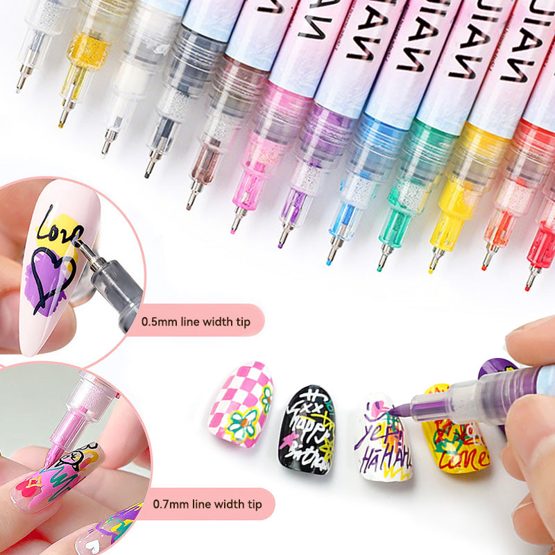 4 Colors Nail Painting Pen Set #02 0.5mm Head