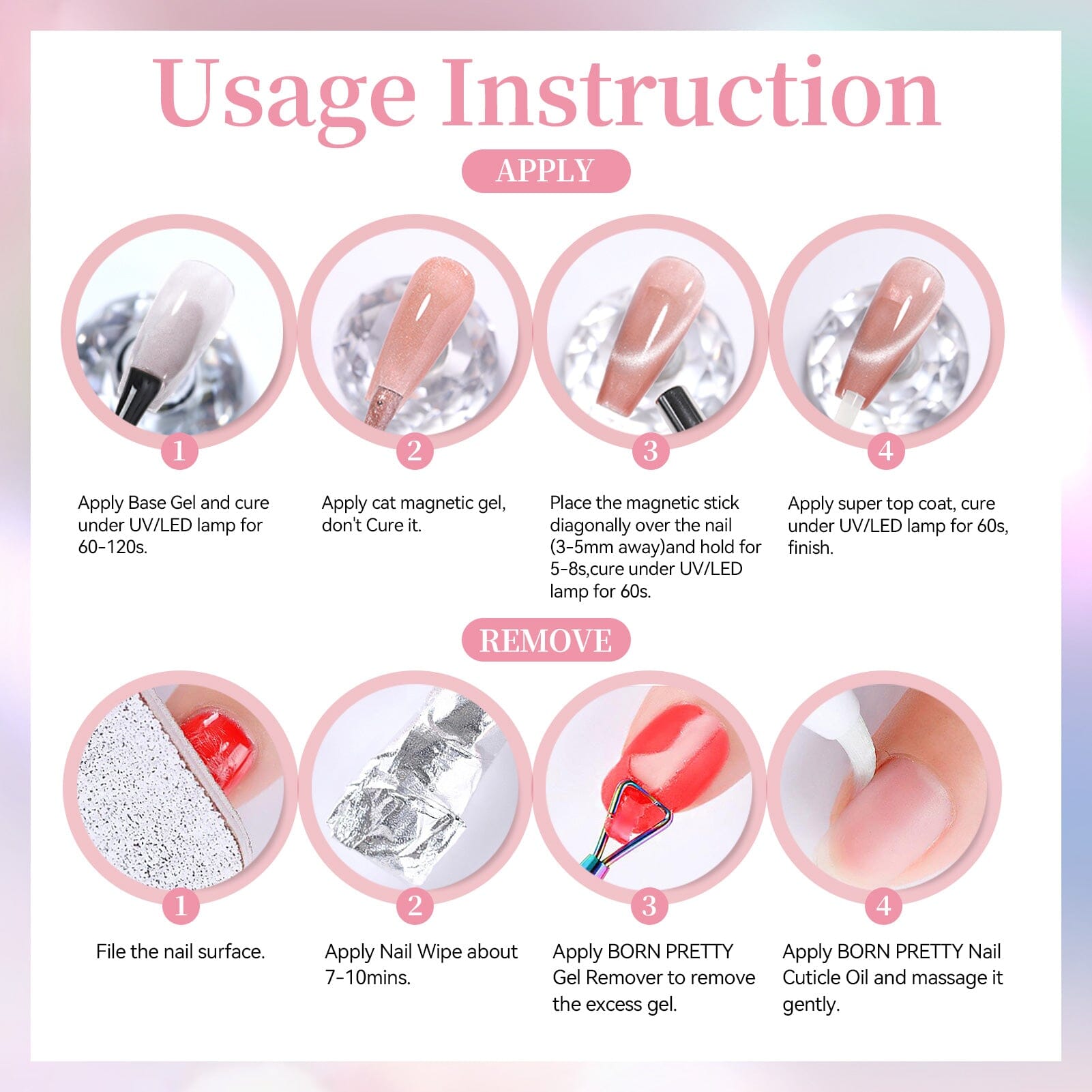 6 Colors Cat Magnetic Gel M40 Sky Mirror 7ml – BORN PRETTY