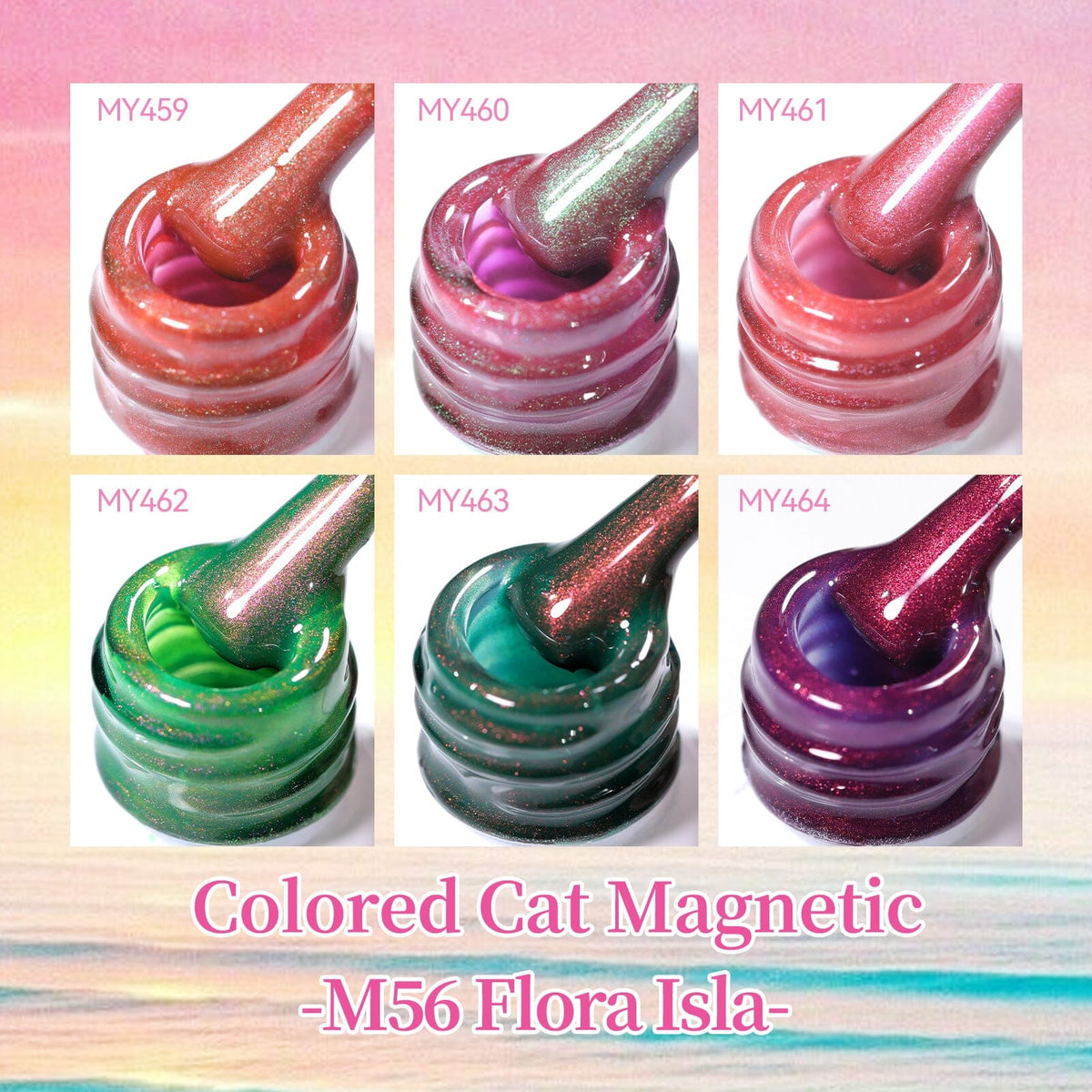 6 Colors Colored Cat Magnetic Gel M56 Flora Isla 7ml – BORN PRETTY