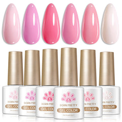 6 Colors Gel Set S44 Soft Pulse 7ml Gel Nail Polish BORN PRETTY 