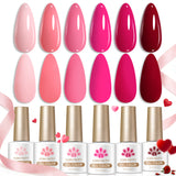 6 Bottles Color Gel Polish Set 7ml