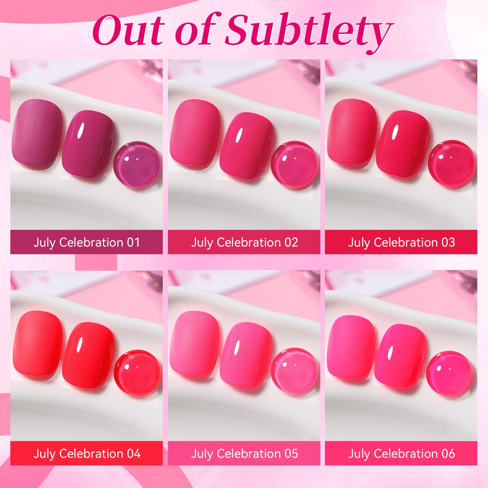 6 Colors Gel Set S48 Out of Subtlety 7ml Gel Nail Polish BORN PRETTY 