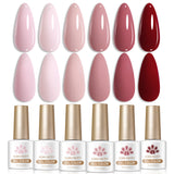 6 Bottles Color Gel Polish Set 7ml