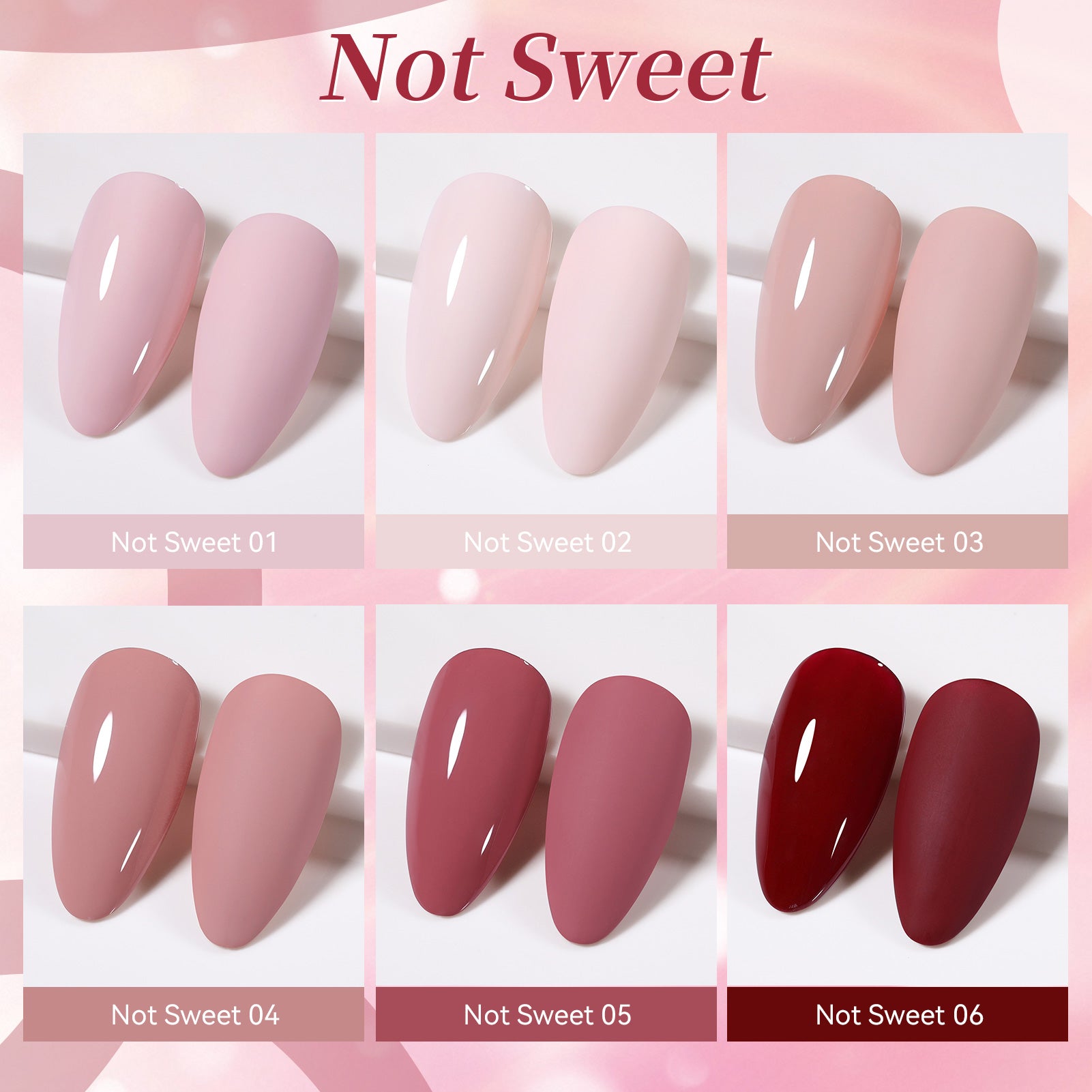 6 Colors Gel Set S49 Not Sweet 7ml HEMA/TPO FREE