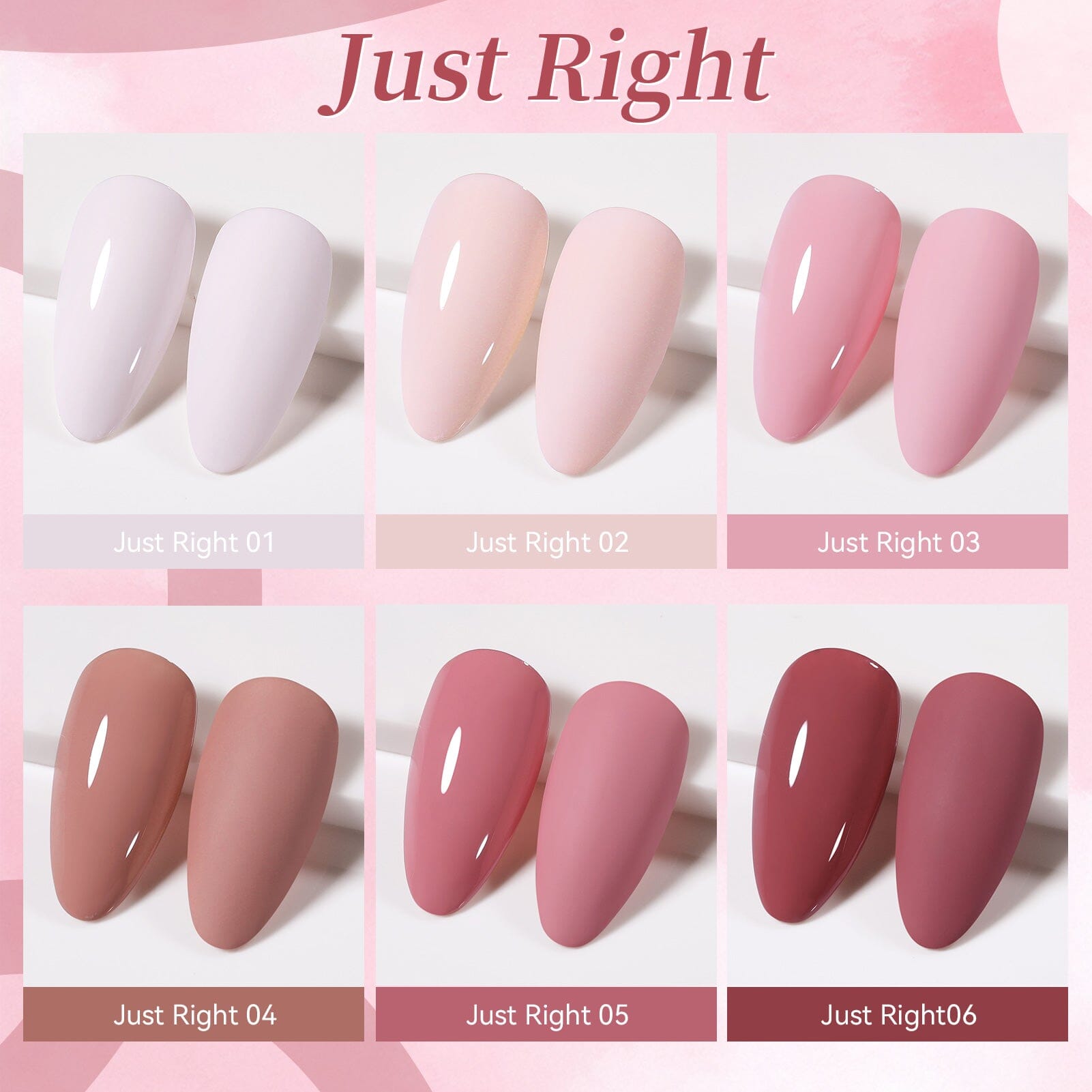 6 Colors Gel Set S50 Just Right 7ml – BORN PRETTY