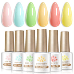 6 Colors Gel Set S55 Muted Flora 7ml Gel Nail Polish BORN PRETTY 